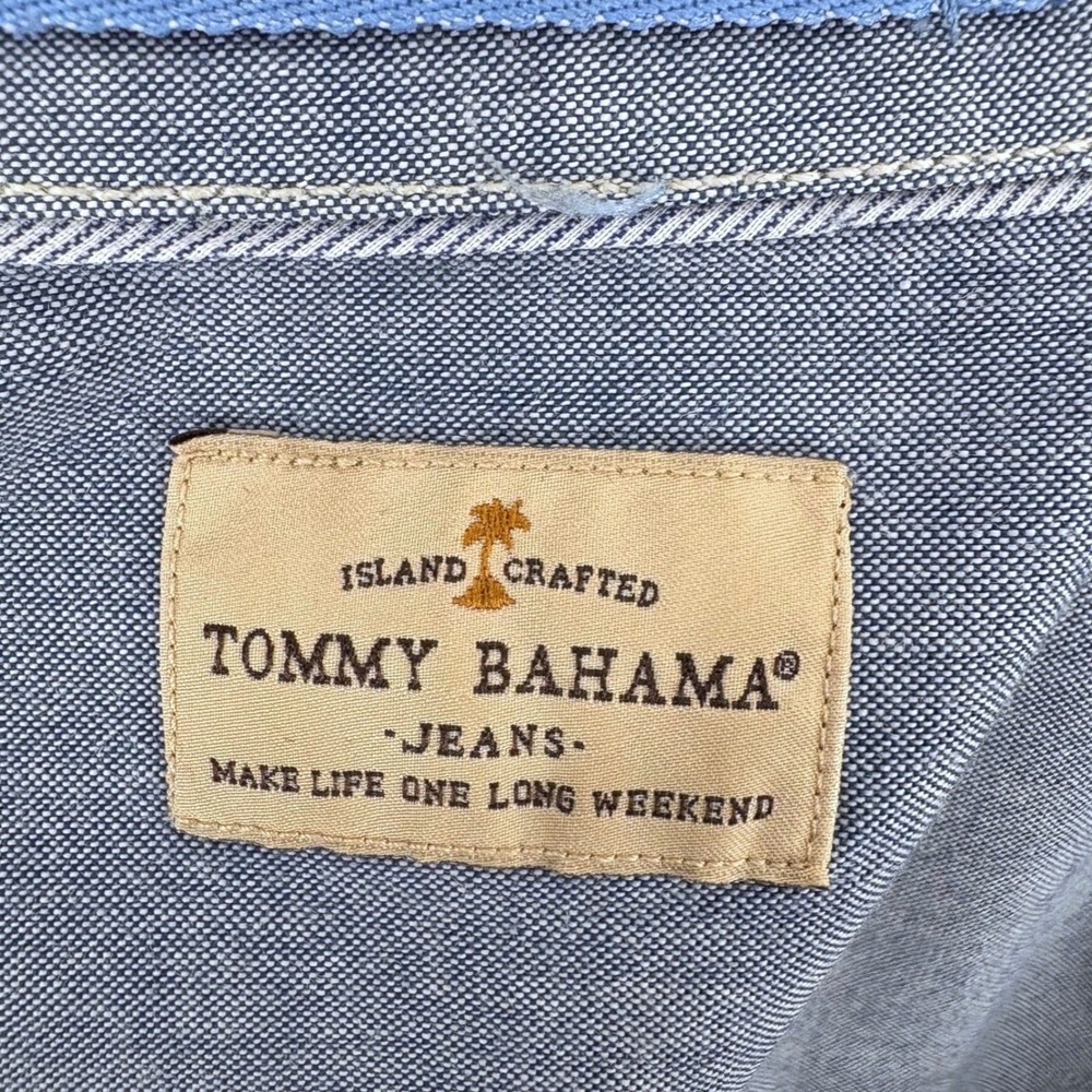 Tommy Bahama Jeans Plaid Long Sleeve Button Up Shirt Men Large Casual Green Blue - Picture 6 of 16